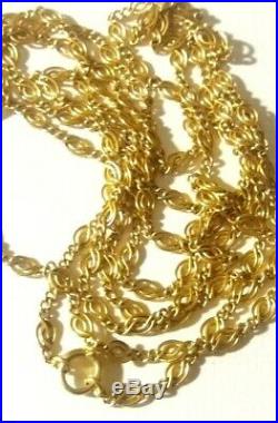 Long sautoir vintage 1m55 maille ancien OR 18k, gold necklasse, collier, chaîne