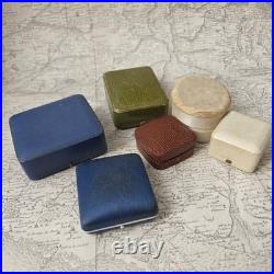 Lot 6 Ecrins Boites A Bijoux Anciens Bague Montre Pendentif Jewel Case Box