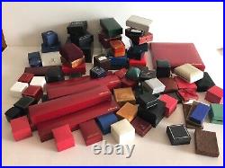 Lot +80 boites anciennes pour rangement bagues montres colliers Boucles Bijoux