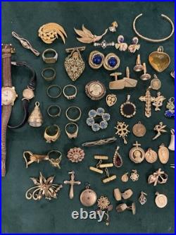 Lot De Bijoux Fantaisie Et Montres Plaque Or Ancien Et Récents Bon État Général