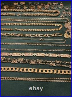 Lot De Bijoux Fantaisie Et Montres Plaque Or Ancien Et Récents Bon État Général