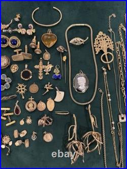 Lot De Bijoux Fantaisie Et Montres Plaque Or Ancien Et Récents Bon État Général