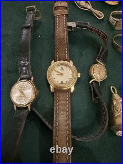 Lot De Bijoux Fantaisie Et Montres Plaque Or Ancien Et Récents Bon État Général