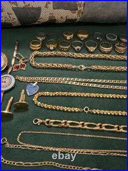 Lot De Bijoux Fantaisie Et Montres Plaque Or Ancien Et Récents Bon État Général