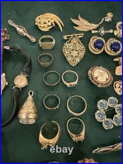 Lot De Bijoux Fantaisie Et Montres Plaque Or Ancien Et Récents Bon État Général