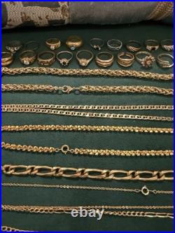 Lot De Bijoux Fantaisie Et Montres Plaque Or Ancien Et Récents Bon État Général