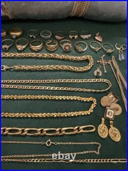 Lot De Bijoux Fantaisie Et Montres Plaque Or Ancien Et Récents Bon État Général