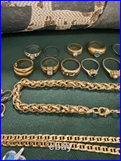 Lot De Bijoux Fantaisie Et Montres Plaque Or Ancien Et Récents Bon État Général