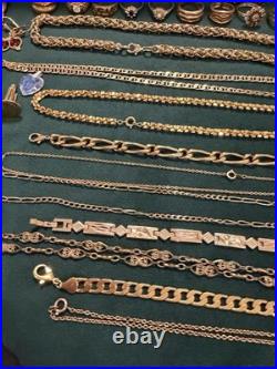 Lot De Bijoux Fantaisie Et Montres Plaque Or Ancien Et Récents Bon État Général