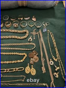 Lot De Bijoux Fantaisie Et Montres Plaque Or Ancien Et Récents Bon État Général