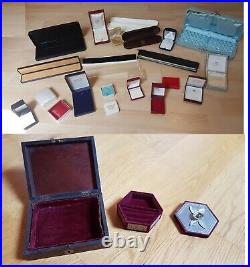 Lot d'Écrins Montres, Bagues et Bijoux anciens Antique Vintage watch case box