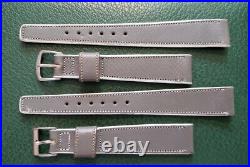 Lot de 2 montres Wyler vintage conique 16 mm bracelet en cuir gris avec garniture blanche
