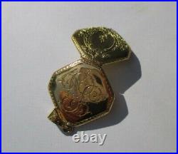 Magnifique médaillon pendentif porte photo ancien Or 18 carats French gold 750