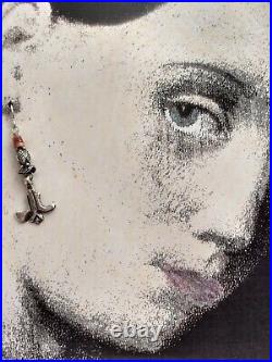 Main sterling de Fatima moulée de boucles d'oreilles anciennes par Kate Nolan 2 1/4, 6cm
