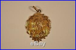 Medaille Pendentif Ancien Or Massif 18k Antique Medal Pendant Solid Gold 1919