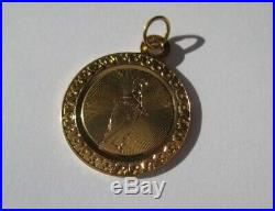 Médaille ancienne 1905 Vierge Miraculeuse Or 18 carats 3,3g French gold 750