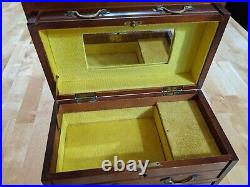 Mini commode en bois antique boîte à bijoux musicaux