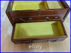 Mini commode en bois antique boîte à bijoux musicaux