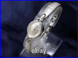 Montre Ancienne Pour Femmes Hamilton Cal. 767 22 Bijoux Cadran Argent 14KWG 14Mm