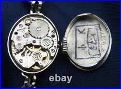Montre Ancienne Pour Femmes Hamilton Cal. 767 22 Bijoux Cadran Argent 14KWG 14Mm