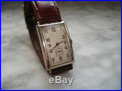 Montre Ancienne rectangulaire Homme Or Blanc 1930