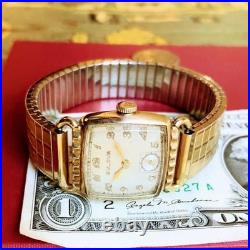 Montre-Bracelet Homme Ancienne Bulova Remontage Main 15 Bijou Plaqué Or