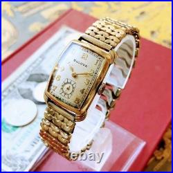 Montre-Bracelet Homme Bulova Ancienne Remontage Main Années 1940 15 Bijou
