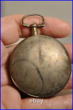 Montre De Gousset A Coq Ancien Antique Enameled Pocket Watch