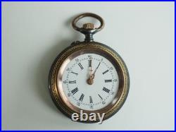Montre De Gousset Ancien Acier Damasquine Damascene Iron Pocket Watch