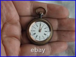 Montre De Gousset Ancien Acier Damasquine Damascene Iron Pocket Watch