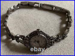 Montre Femme Vintage Cendrere Marcasites Analogique Quartz État Parfait