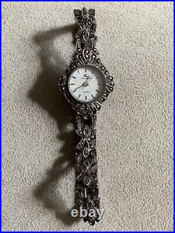 Montre Femme Vintage Cendrere Marcasites Analogique Quartz État Parfait