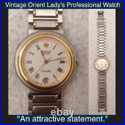 Montre Femme Vintage Orient Quartz Chandor Numéro Romain Cadran Blanc Beau Look
