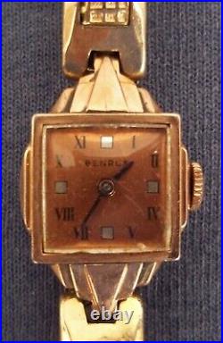 Montre Femme Windup Vintage Benrus Remplie d'Or Fonctionne Femmes Mécanique Suisse