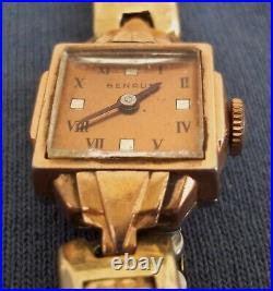 Montre Femme Windup Vintage Benrus Remplie d'Or Fonctionne Femmes Mécanique Suisse