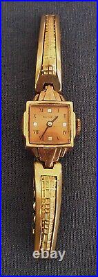 Montre Femme Windup Vintage Benrus Remplie d'Or Fonctionne Femmes Mécanique Suisse