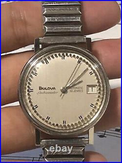 Montre Homme Automatique Vintage Rare Bulova Ambassador = Fonctionne Super