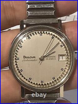 Montre Homme Automatique Vintage Rare Bulova Ambassador = Fonctionne Super