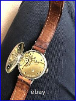 Montre ancienne LONGINES 34mm OFFICIER POILU 13.34 1915 Vintage trench watch