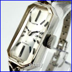 Montre ancienne à remontage manuel CITIZEN Noble 21 bijoux cadran argenté