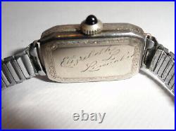 Montre-bracelet Femme Ancienne Exello Art Deco Suisse Couronne Saphir 25 Ans 14k Gf