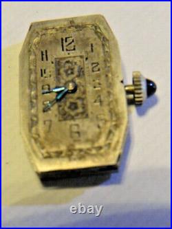 Montre-bracelet Femme Ancienne Exello Art Deco Suisse Couronne Saphir 25 Ans 14k Gf