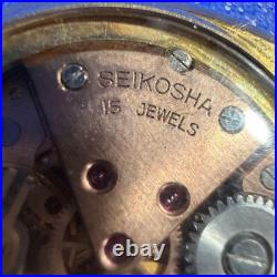 Montre de poche Seiko UNIQUE à remontage manuel 15 bijoux dos squelette ancien