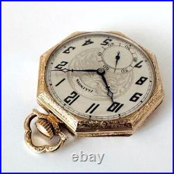 Montre de poche manuelle Illinois grade 405 17 bijoux octogonale doré ancienne
