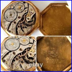 Montre de poche manuelle Illinois grade 405 17 bijoux octogonale doré ancienne