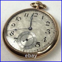 Montre de poche vintage Waltham remplie d'or visage ouvert 37 mm (W157)