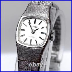 Montre femme Citizen vintage remontage manuel 21 bijoux ton argent ancienne