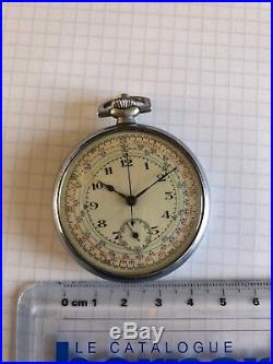Montre gousset poche chronographe tachymètre ancien fonctionne