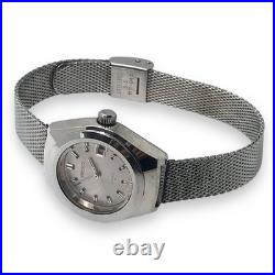 Montre mécanique SEIKO Shario 21 bijoux 3 aiguilles date tonneau argent ancienne