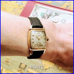Montre mécanique ancienne Bulova 17 bijoux boîtier plaqué or 10 carats homme